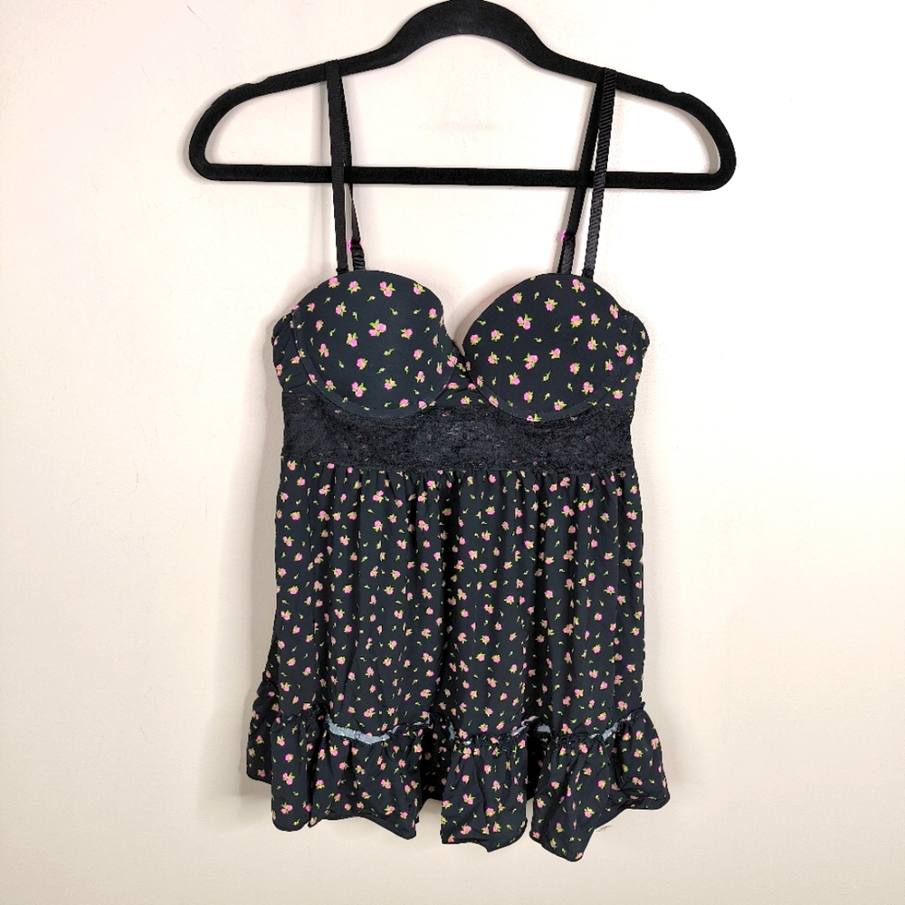 Vintage Y2K Babydoll Barbie Floral Babydoll Lolita Cute Feminine Slip Dress S